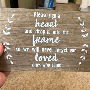 Wooden Sign with Heart Frame Message